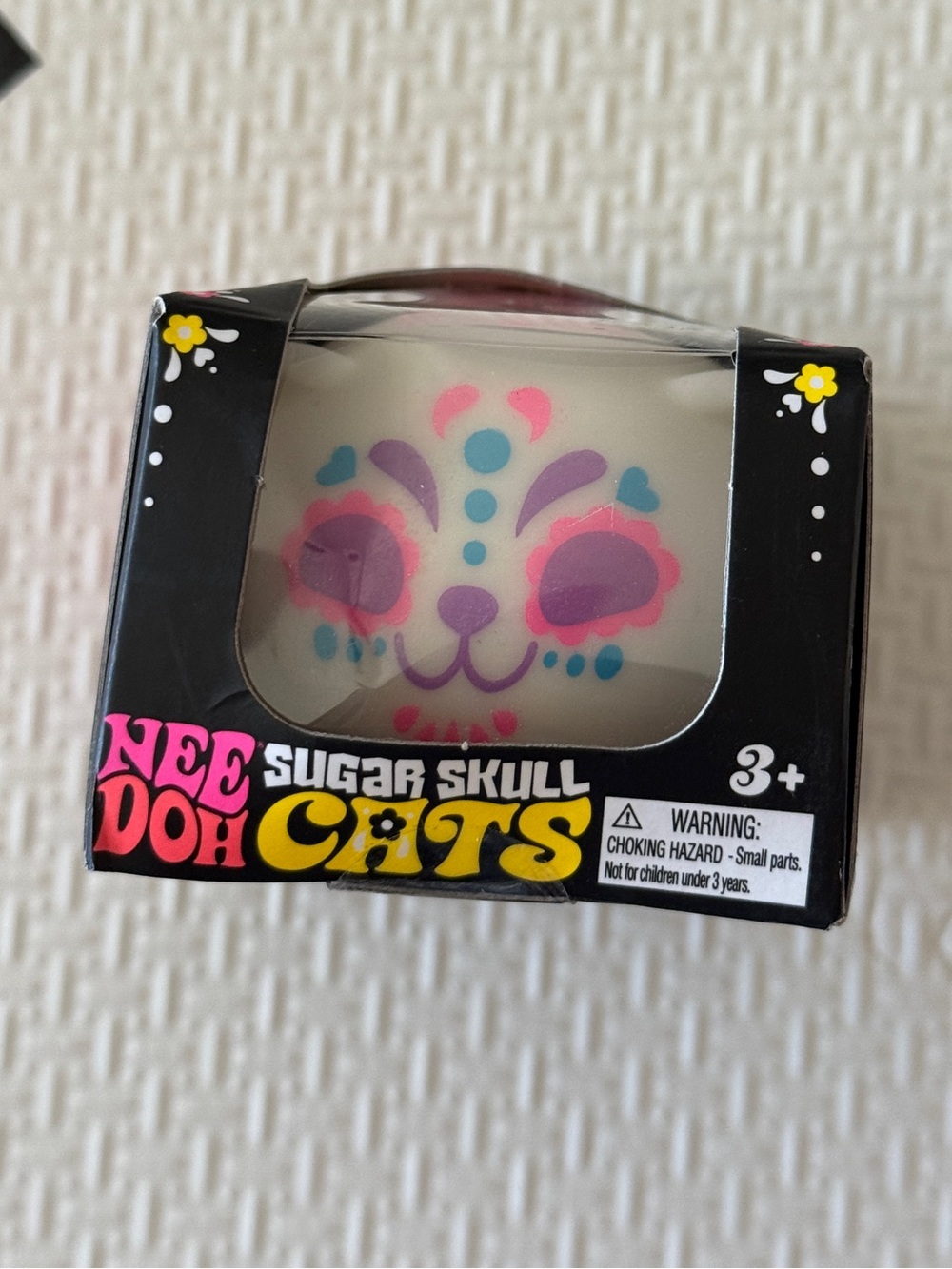 NWT Schylling NeeDoh Pink Sugar Skull Cat Glow In The Dark in Pink